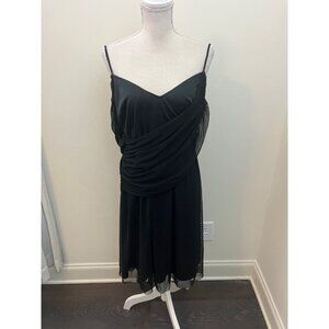 Nine West Black Draped Fabric Strappy Dress Size 14
